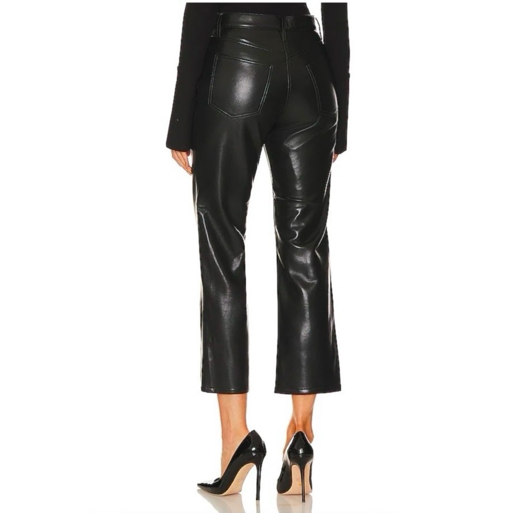 NEW Frame Le Jane cropped stretch-leather straight-leg pants - Picture 4 of 10